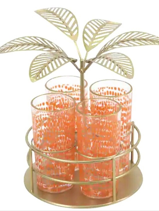 hothouse Other - HOTHOUSE GLASSES WITH STAND 12oz. Drinking Glasses with Stand, 4ct